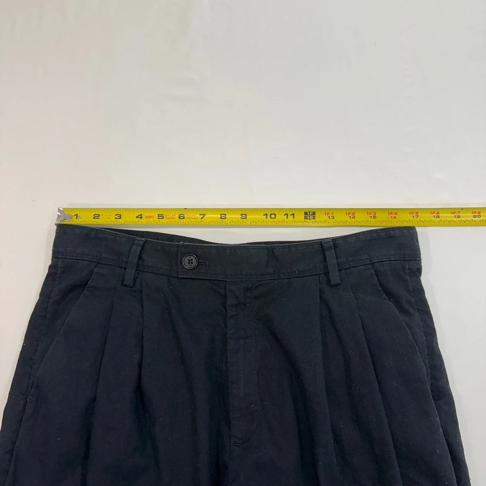 Banana Republic Linen Blend Pleated Pants Womens 14 Black Capsule‎ Minimalist